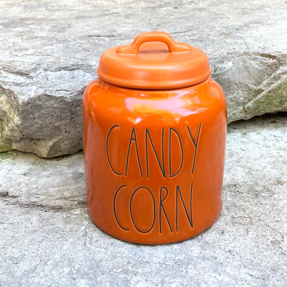 Rae Dunn CANDY CORN Orange Halloween Canister